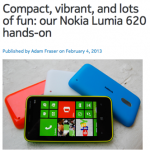 When owned and social media collide – the case of the Nokia Lumia 620